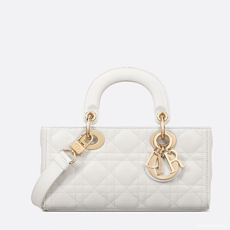 Cheap Small Bag Lady Lambskin White Cannage D-Joy 0801 Luxury